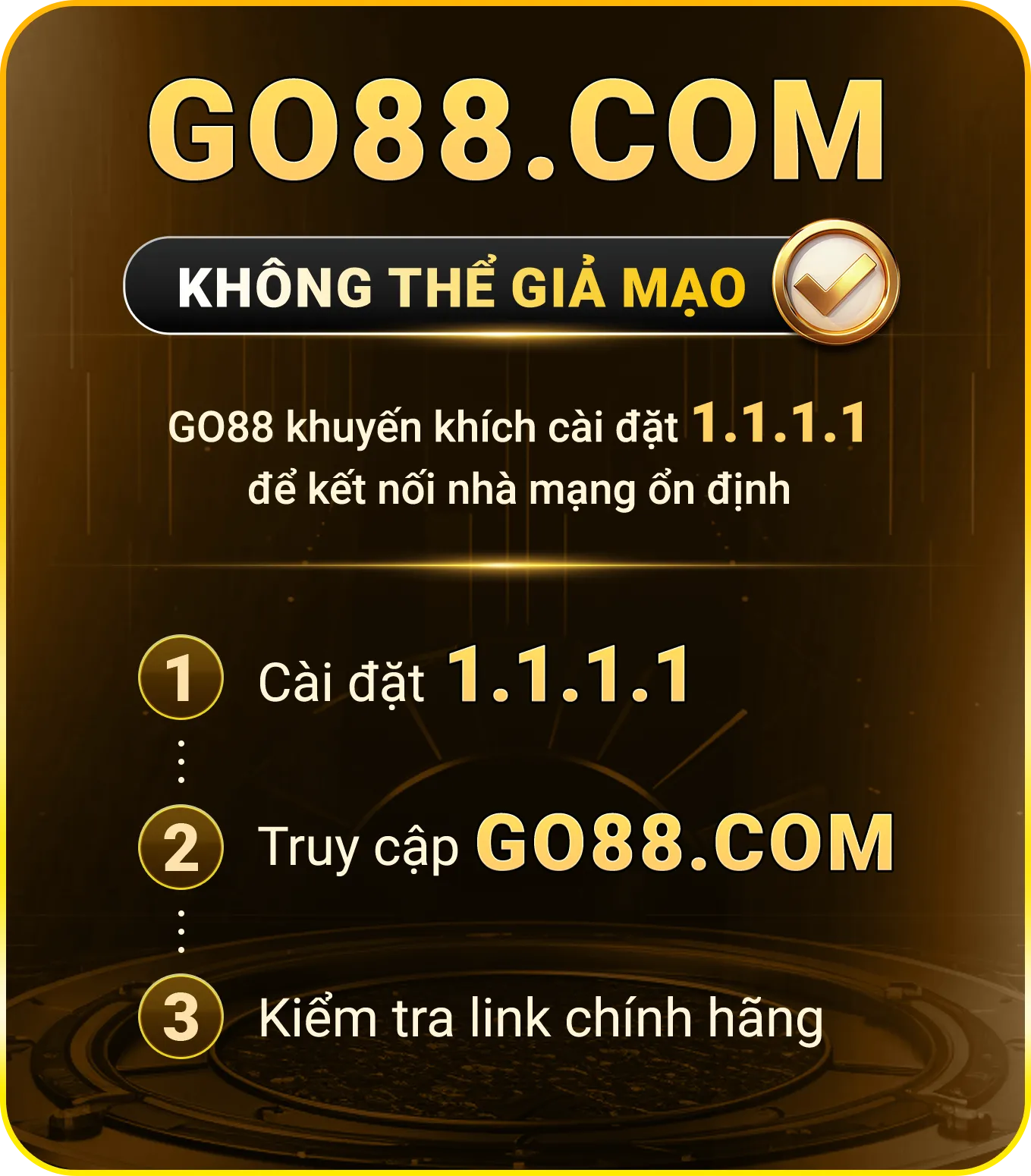 Go88 khuyến khích cài đặt 1.1.1.1 để kết nối nhà mạng ổn định